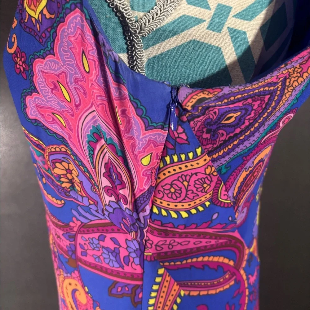 Jones NY Vintage 90’s Sz 10 Colorful Bold Paisley Full Flutter Hem Maxi Dress